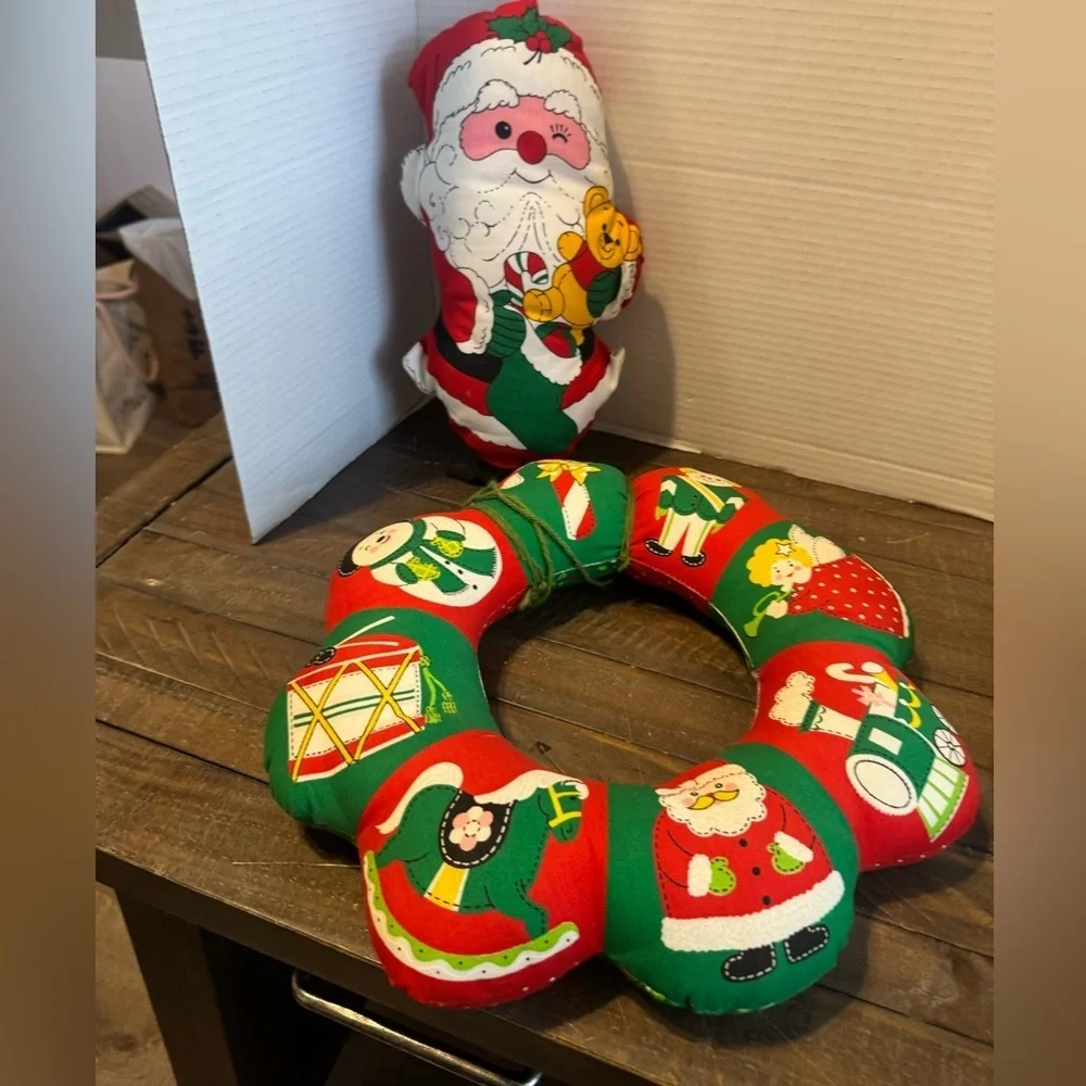 Festive Santa and Wreath Home Accent Set